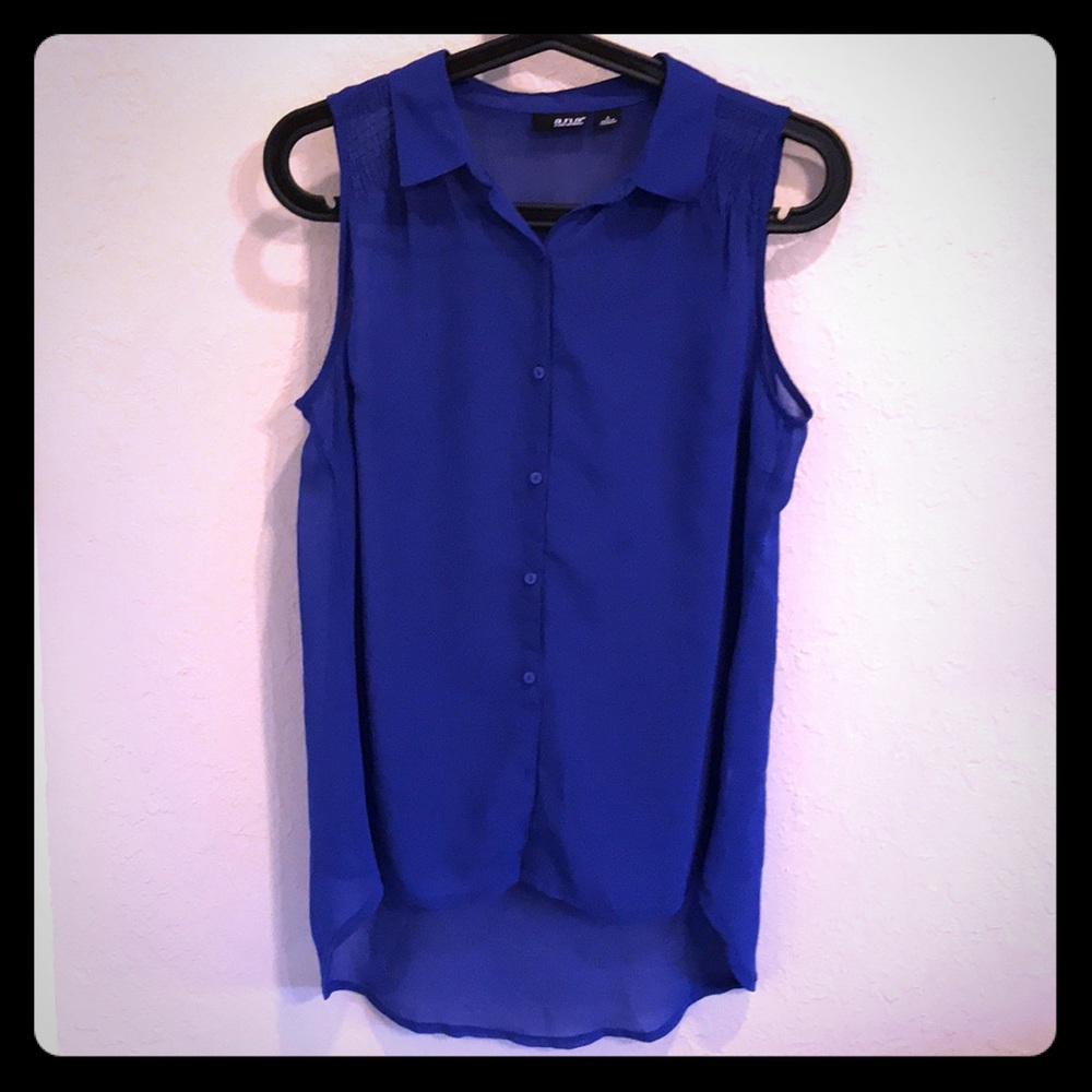 a.n.a A NEW APPROACH button down see through shirt
